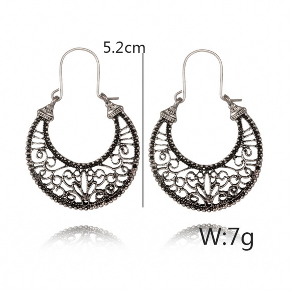 2/$20! Antiqued Silver Boho Ear Wire Drop Earrings - Picture 6 of 8